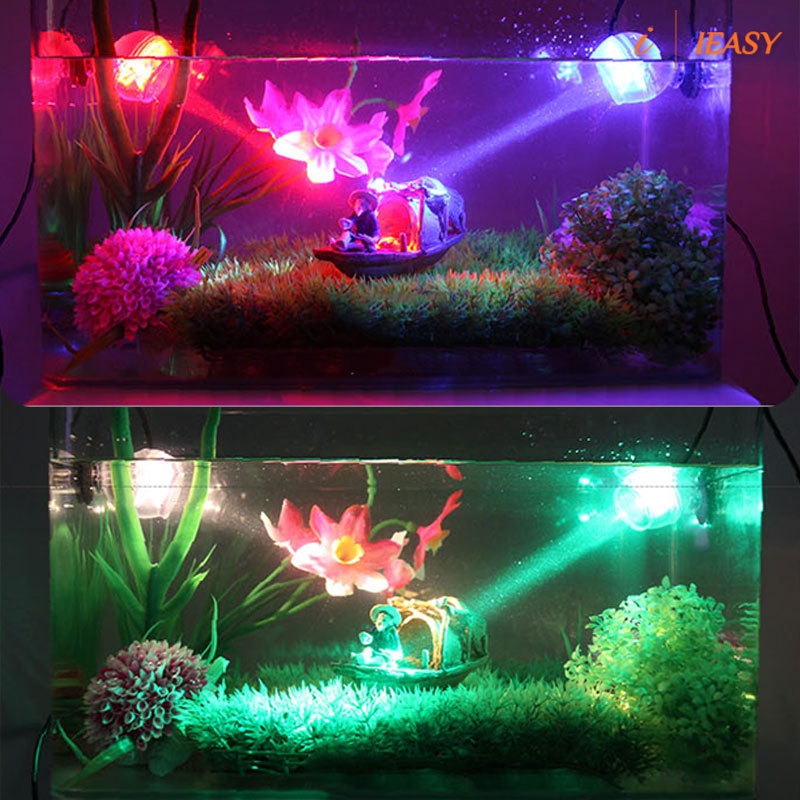 IE❤Fish Tank Marine LED Underwater Spotlight Marine Night Light Aquarium Lamp Decor