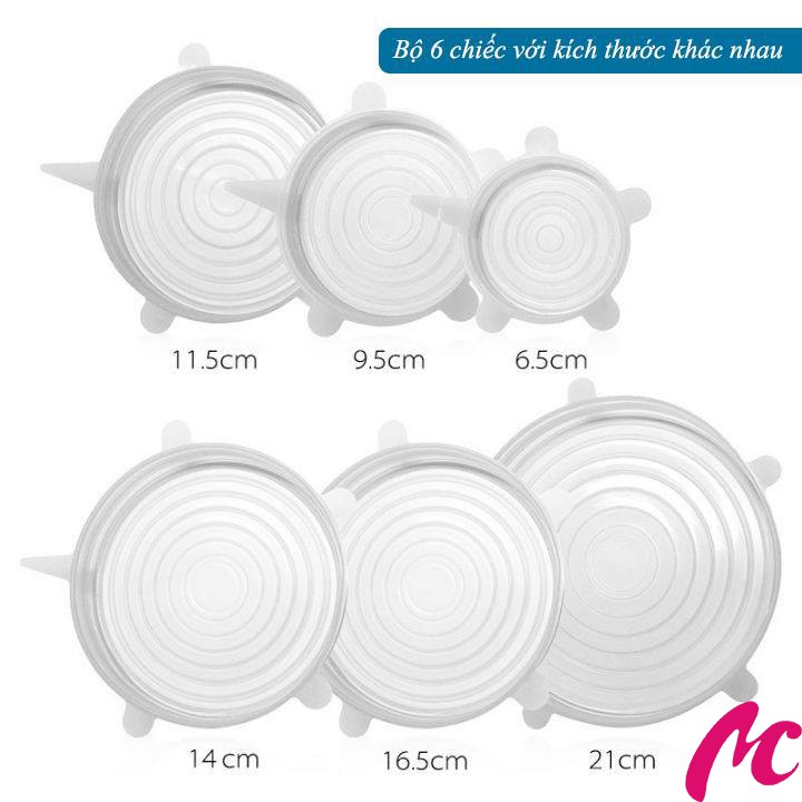 Set 6 Nắp Đậy Silicone Bảo Quản Thực Phẩm_MC798