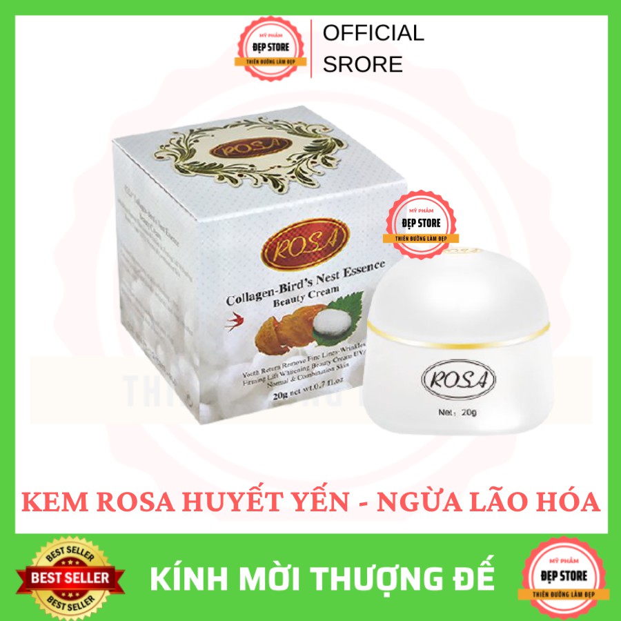 KEM ROSA COLLAGEN HUYẾT YẾN - COLLAGEN BIRD'S NEST ESSENCE BEAUTY CREAM 20 ( HÀNG CHÍNH HÃNG 🇹🇼 🇹🇼 🇹🇼)