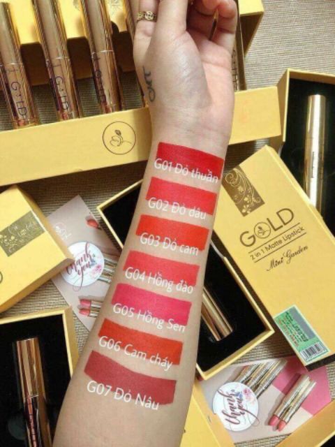 SON GOLD 2 ĐẦU MÀU ĐỎ THUẦN