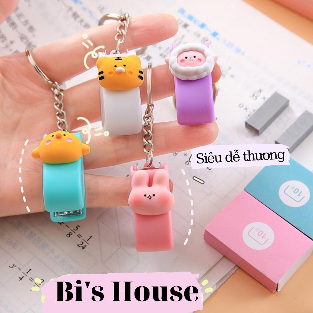 Đồ bấm ( dập ghim) móc khóa đính charm dễ thương , tiện lợi