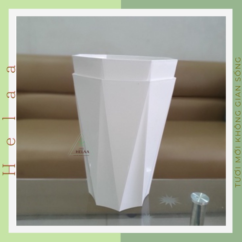 Combo 5 Chậu Nhựa Trồng Cây Kim Cương, Chậu Cây Cảnh, Hoa, Ban Công, Sân Vườn Kiểu Dáng Hiện Đại 29x25cm