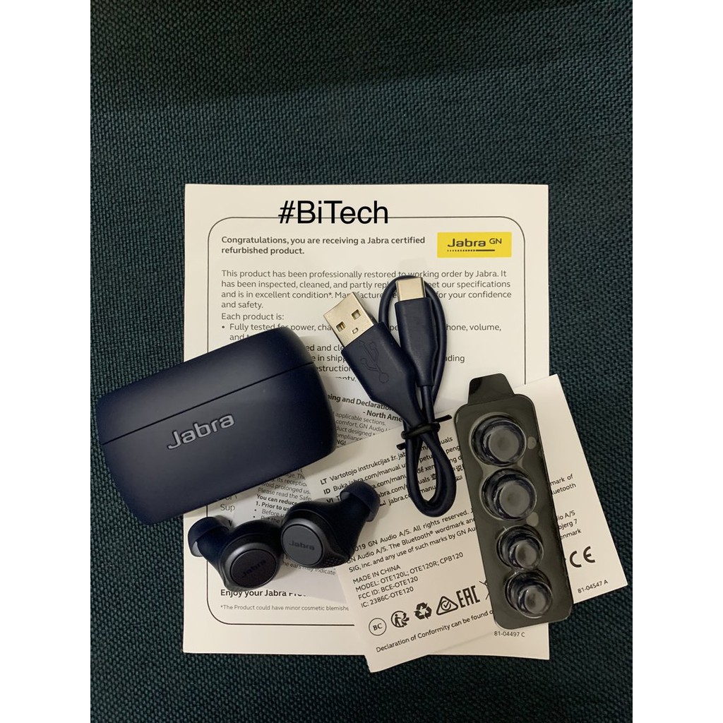 Giá sập sàn - Tai nghe Jabra Active 75t Chính hãng, true wireless, chống ồn, chống nước, 4 mic đàm thoại cực rõ
