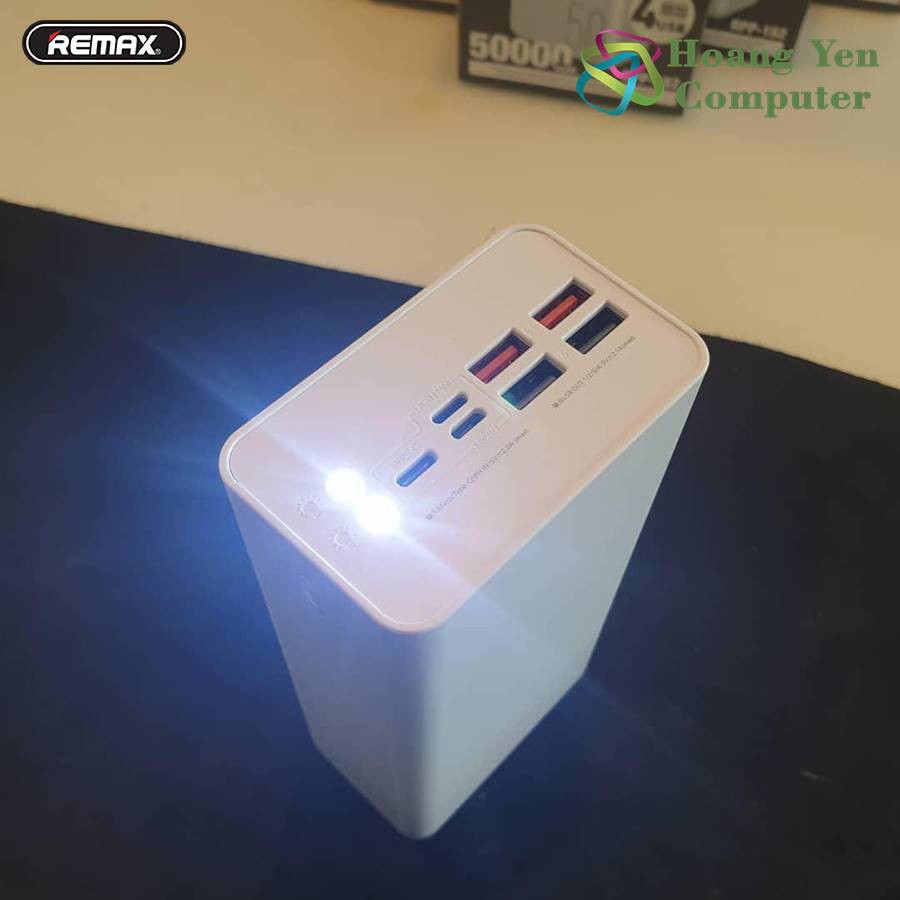 Sạc Dự Phòng Remax RPP-162 50000mAh Lõi Polymer 3 Cổng Sạc Vào, 4 Cổng Sạc Ra, Tích Hợp Đèn Led