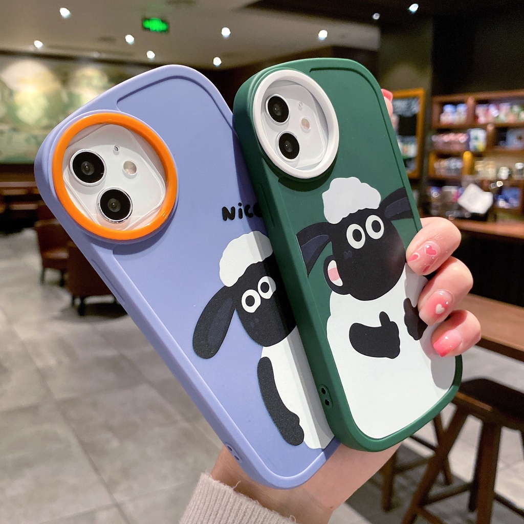 Ốp Điện Thoại Chống Sốc Họa Tiết Cừu Dễ Thương Cho iPhone 7 plus 8 plus xs max xr 11 pro max 12 pro max 13 pro max