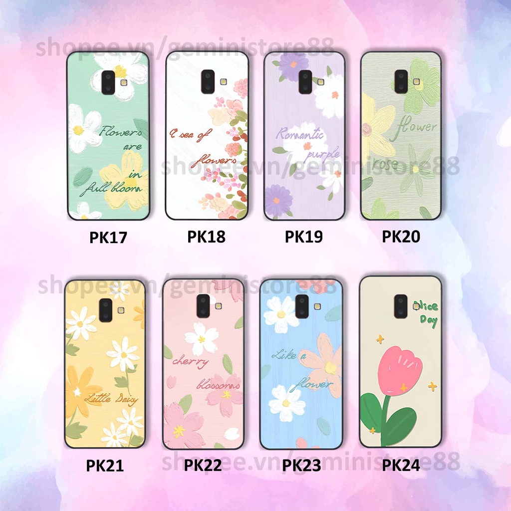 Ốp Samsung J6 2018 / J6 Plus / J6+ in hình hoa lá nhiều màu sắc siêu đẹp, siêu xinh, siêu cá tính