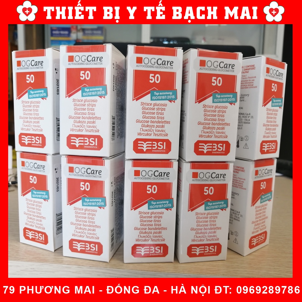 Que Thử Đường Huyết OGCare Hộp 50 Que [Chính Hãng Ý]