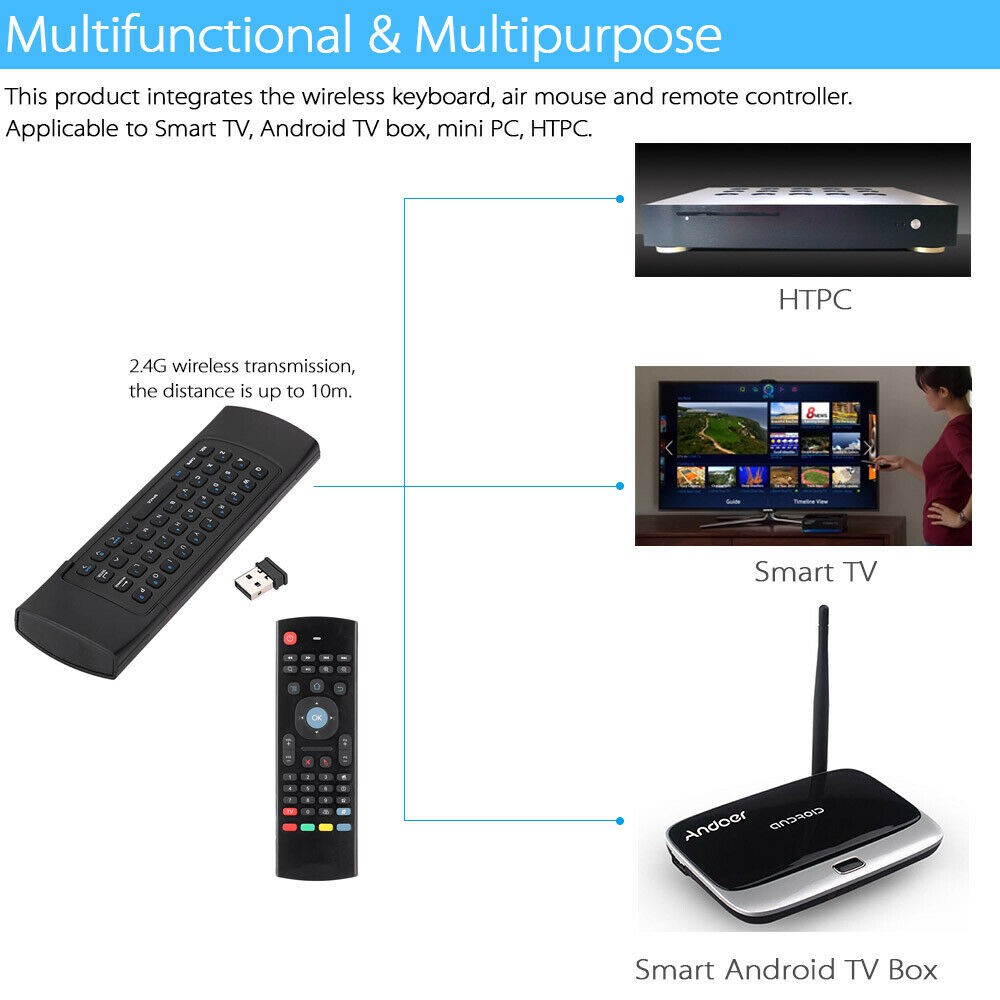 Chuột bay bàn phím thế hệ mới MX3 Pro chuyên dụng cho Box, Smart TV, máy tính