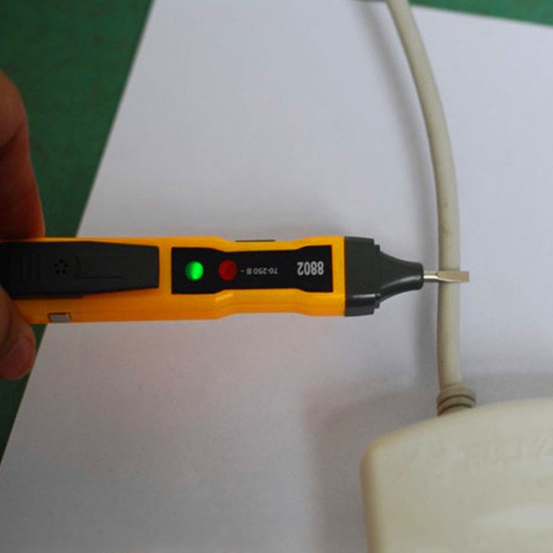 Bút thử điện cảm ứng tích hợp đèn LED đầu mũ - Cách điện, chống cháy