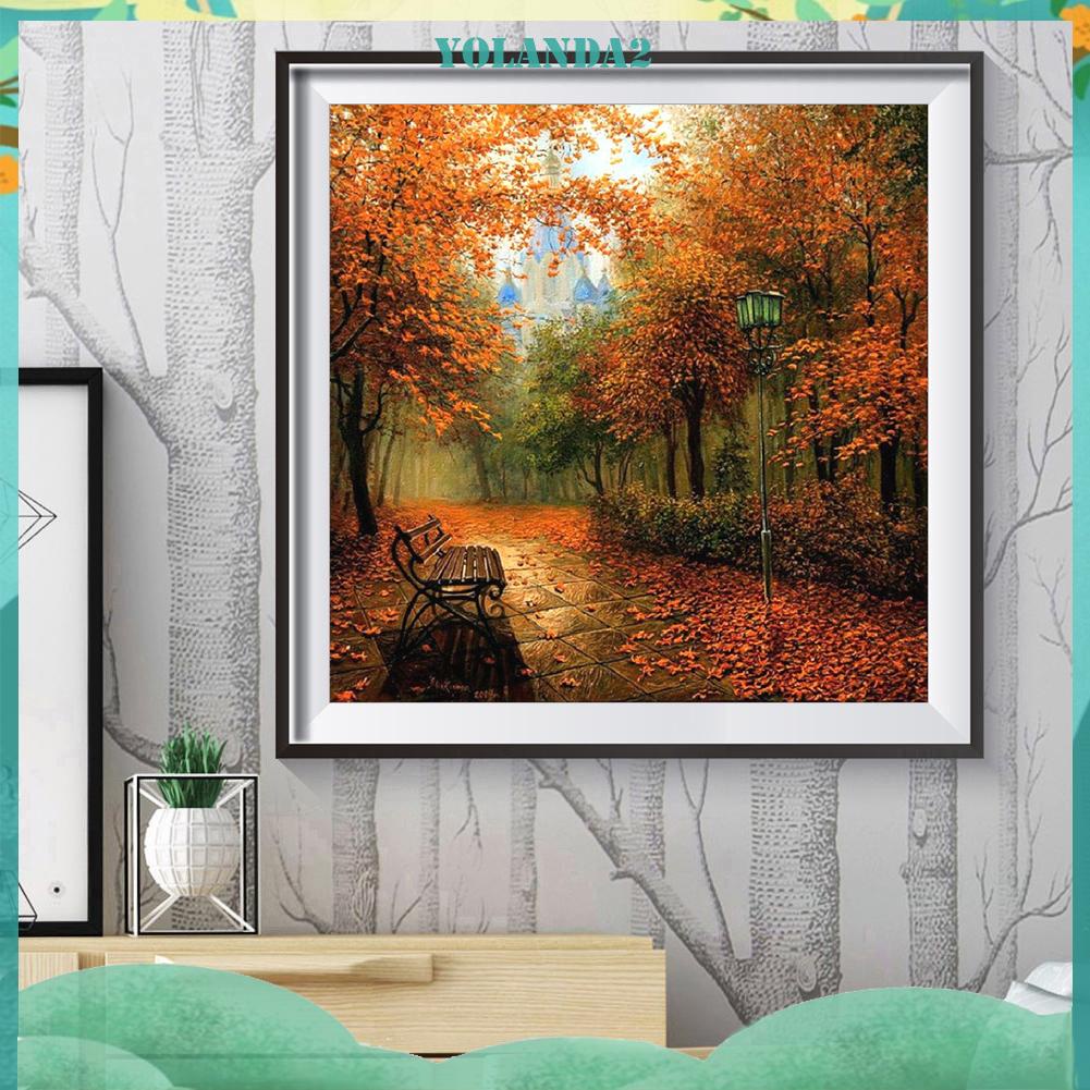 Tranh đính đá kim cương toàn bộ 5D DIY hình phong cảnh mùa thu