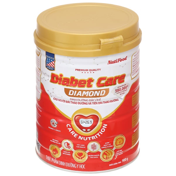 Sữa bột NutiFood Diabet Care Diamond lon 900g (Dành cho người tiểu đường)