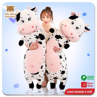 Gấu Bông Gối Ôm Bò Sữa Cute Ngộ Nghĩnh BABYBOO - Thú Nhồi Bông Quà Tặng Yêu Thương Cho Bé