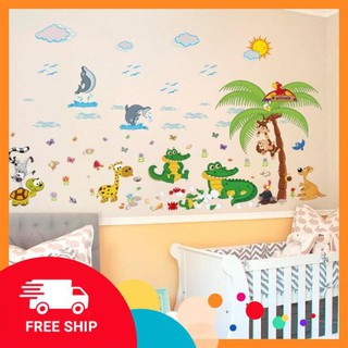 ⚡️𝗙𝗥𝗘𝗘𝗦𝗛𝗜𝗣⚡️ Decal dán tường Rừng nhiệt đới