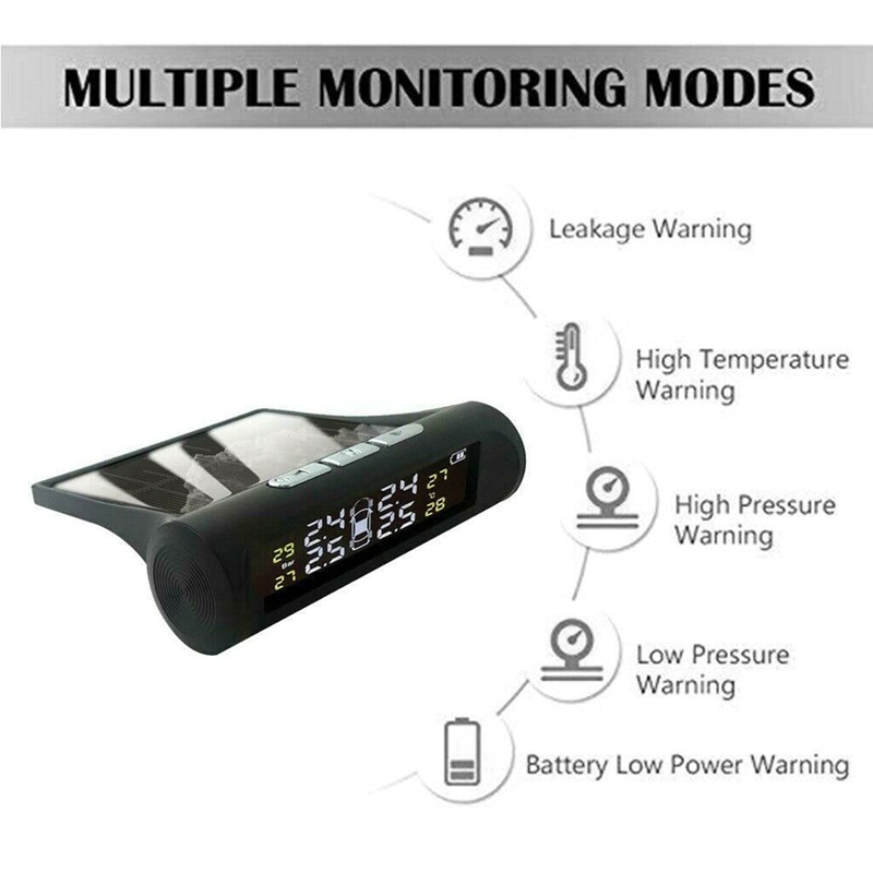 Hệ Thống Giám Sát Áp Suất Lốp Xe Hơi Tpms Không Dây Sử Dụng Năng Lượng Mặt Trời + 4 Cảm Biến Ngoài