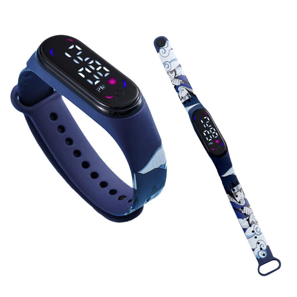 Augustina Đồng Hồ Thể Thao Thông Minh Đeo Tay Silicon Siêu Nhẹ Chống Thấm Nước Họa Tiết Hoạt Hình naruto / Chuột minnie / Vịt Con Dễ Thương Cho Bé