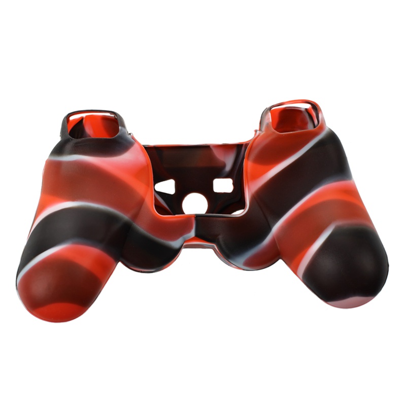 Vỏ silicon bảo vệ tay cầm chơi game PS2 PS3 màu đen + đỏ