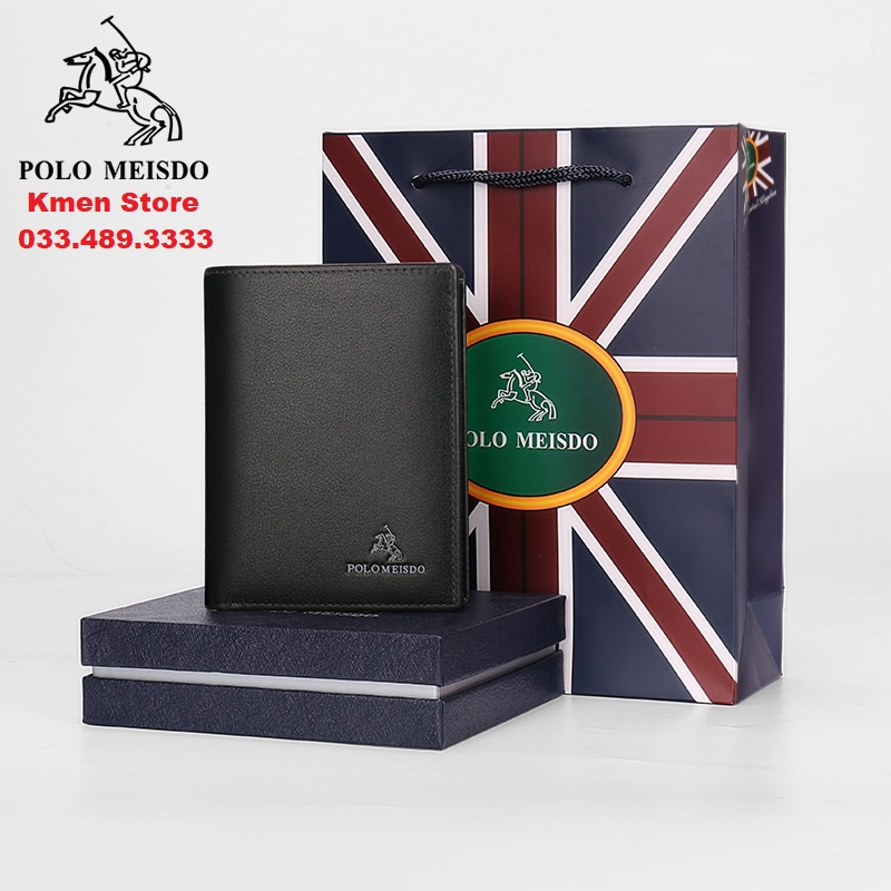 Ví Da Nam Bóp Đựng TiỀN Nam Cao Cấp Hàng Hiệu POLO MEISDO Full Hộp Làm Quà Biếu Tặng Sinh Nhật Phong Cách Hàn Quốc PL43
