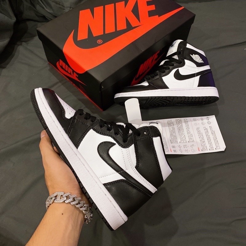 GIÀY J’D1 BLACk WHITE PANDA CỔ CAO SC