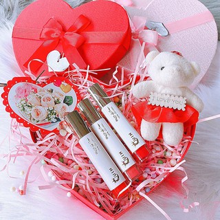 { Set quà tặng 20-10 } combo quà tặng son kem siêu lì kèm gấu và hoa xinh