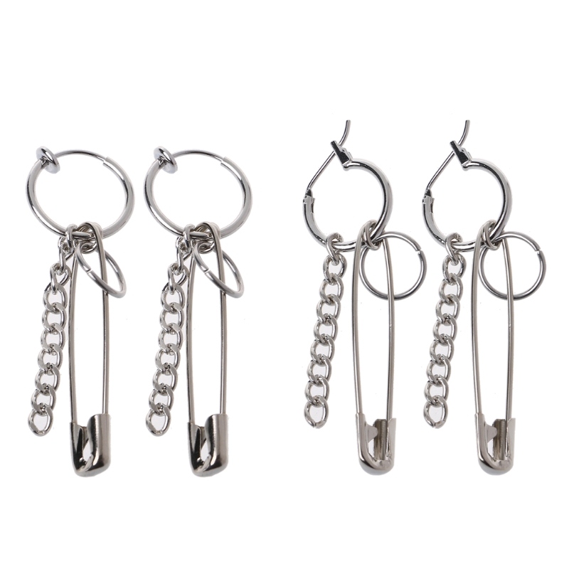 Khuyên tai dài gắn ghim băng phong cách Hàn Quốc thời trang