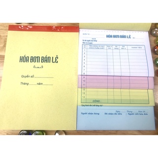 Hóa đơn bán lẻ 4 liên 200 tờ/ cuốn