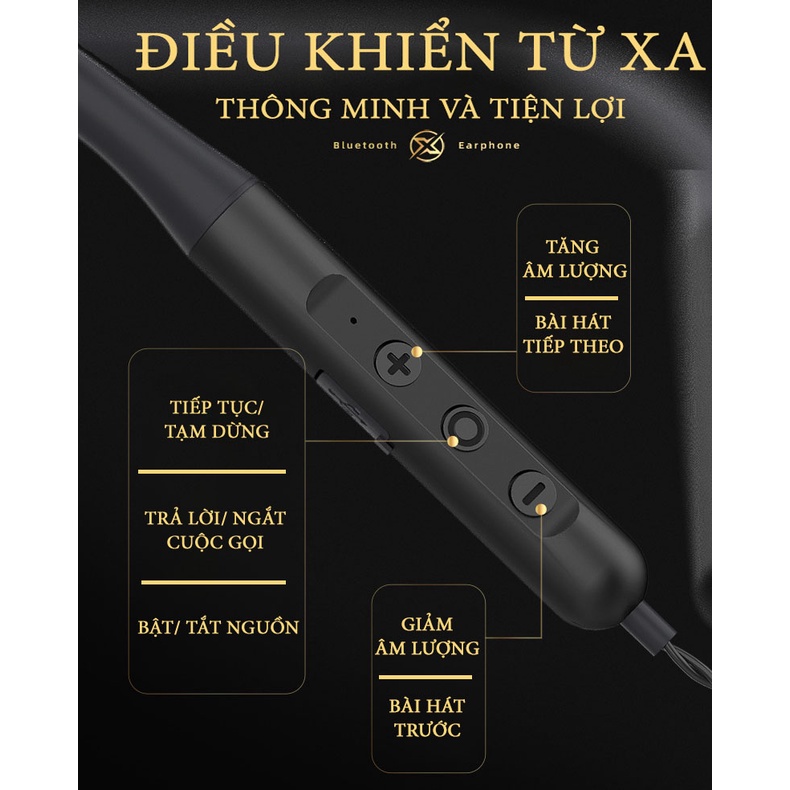 Tai Nghe Bluetooth Quàng Cổ BX03 Tai Nghe Nhét Tai Không Dây Đeo Cổ Thể Thao Chống Ồn Pin Cực Trâu Pavu Tech