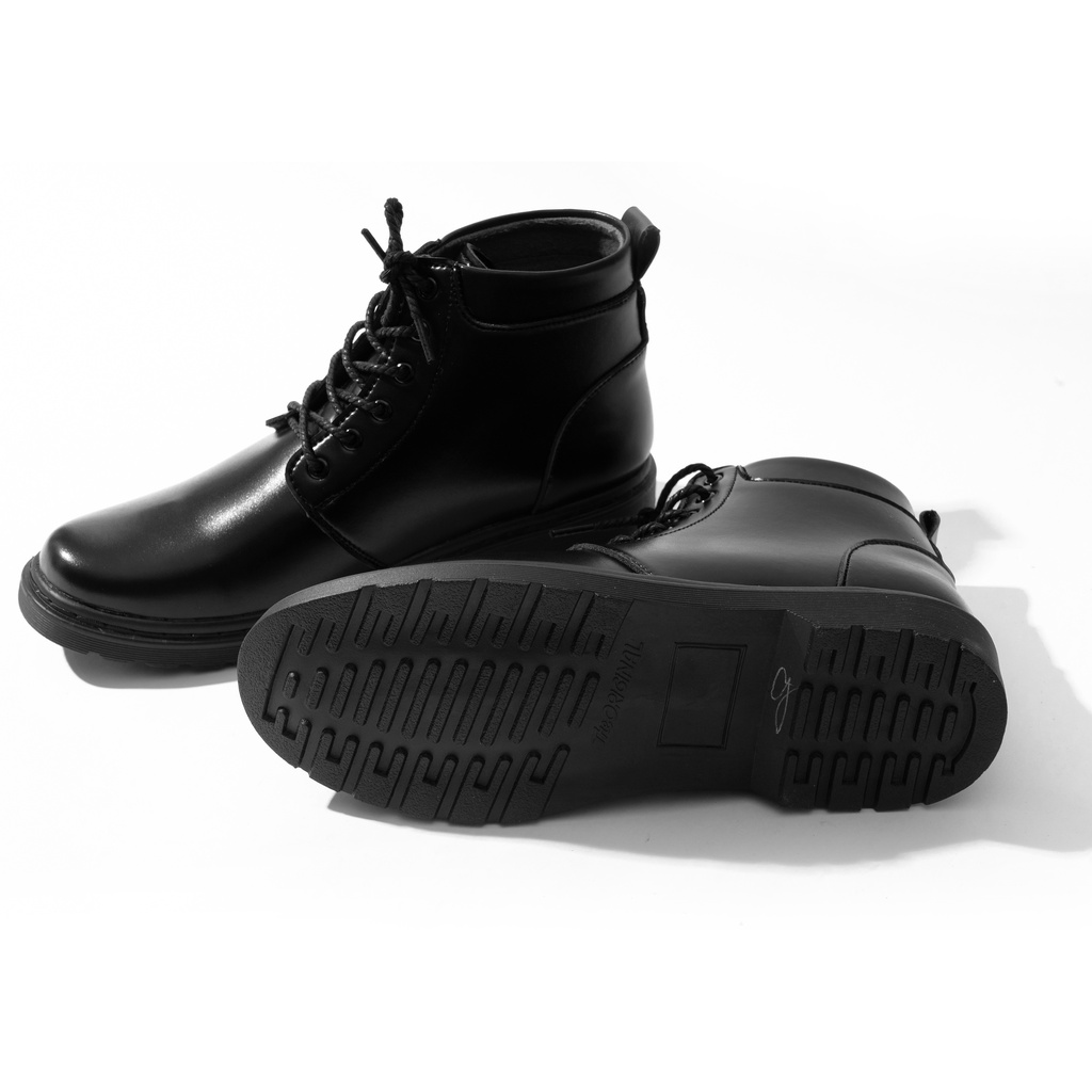 Giày đốc nam cổ cao da mềm, đế cao khâu đế thanh lịch, giày boots da nam GD7