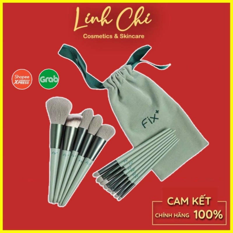 Bộ Cọ Trang Điểm 13 Cây Kèm Túi Vải Tiện Lợi FIX+