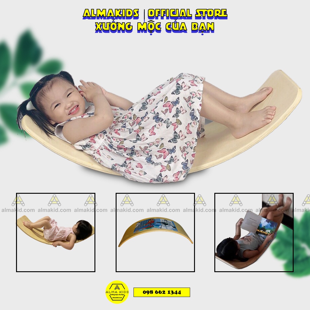 Ván Thăng Bằng Montessori - Ván Thăng Bằng Cong Rocker Board Alma Kids AMK2104.
