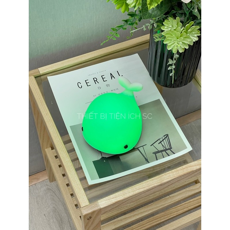 Đèn Ngủ Silicon , Đèn Ngủ Cảm Ứng Đổi 7 Màu Hình Cá Heo Con Dễ Thương