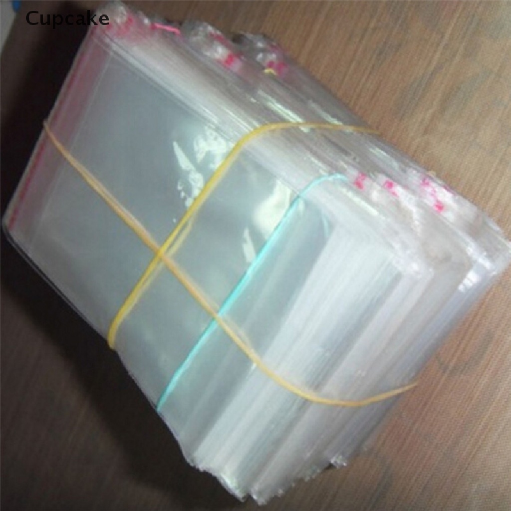 Bộ 200 Túi Nhựa Trong Suốt Tự Dính Đựng Kẹo Trang Sức