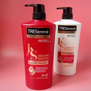Dầu gội/ xả TRESemmé Keratin Smooth chai 828ml/ 640ml cho tóc nhuộm chắc khỏe, mềm mượt