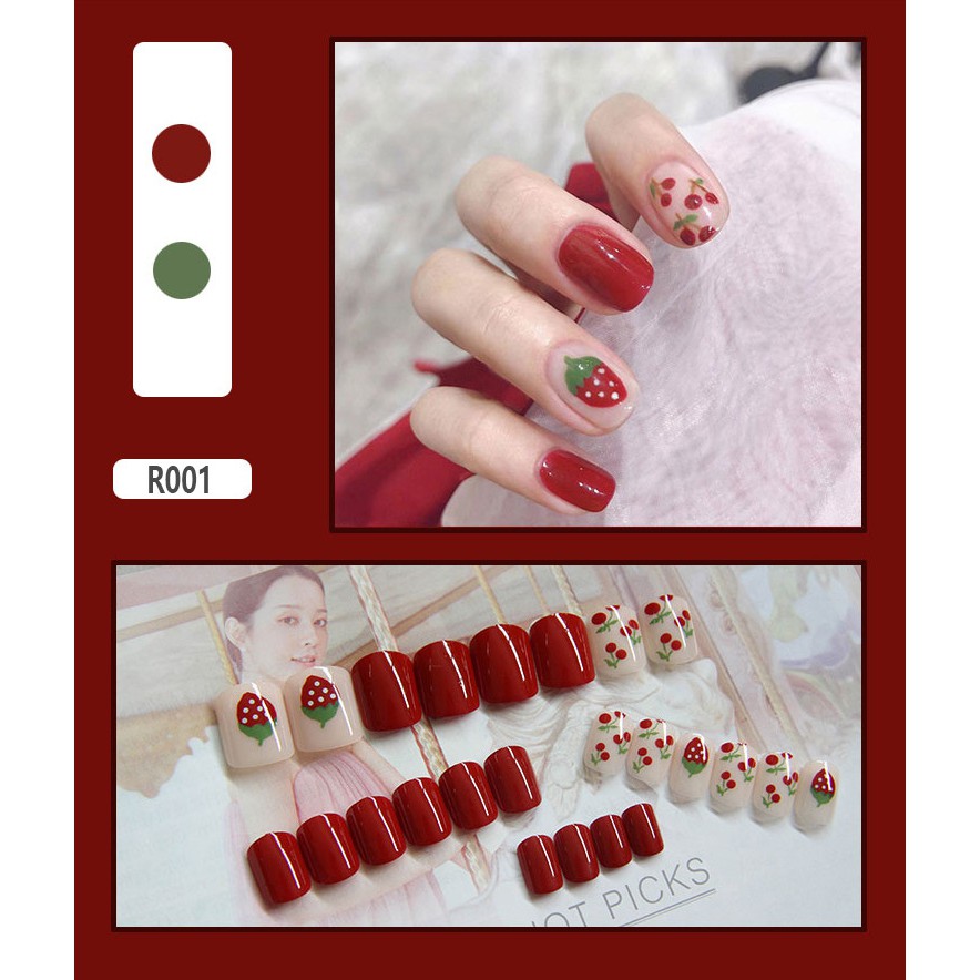 Set 24 Móng Tay Giả NAILS Nghệ Thuật (Tặng Kèm Keo) Nội Địa Trung