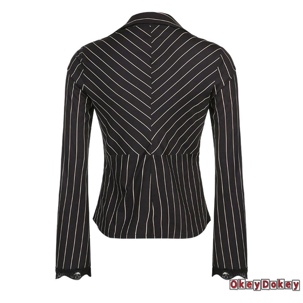 Áo Thun Tay Loe Cổ Chữ V Phối Ren Thời Trang Cho Nữ