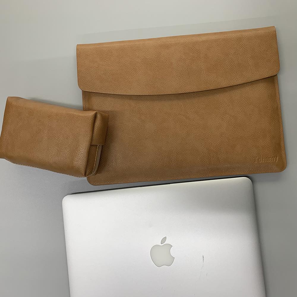 Combo Bao Da Macbook/Surface Kèm Túi đựng sạc Tommy Town - T102