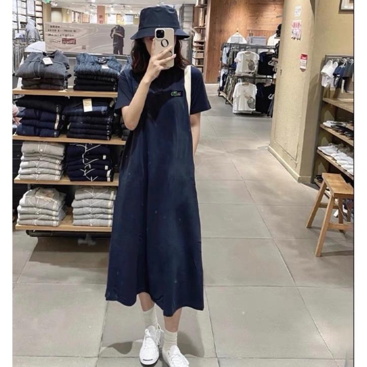 VÁY POLO XOÈ CÁ SẤU MÀU THAN CHO NỮ