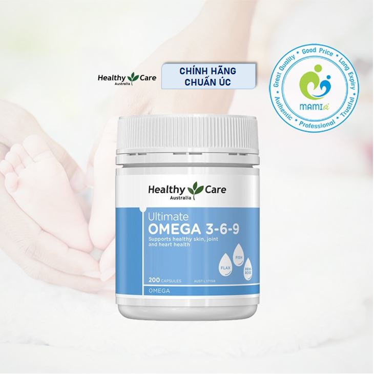 Viên uống omega (200v) hỗ trợ tuần hoàn, bảo vệ tim mạch cho người từ 2 tuổi trở lên Healthy Care Ultimate Omega 369, Úc