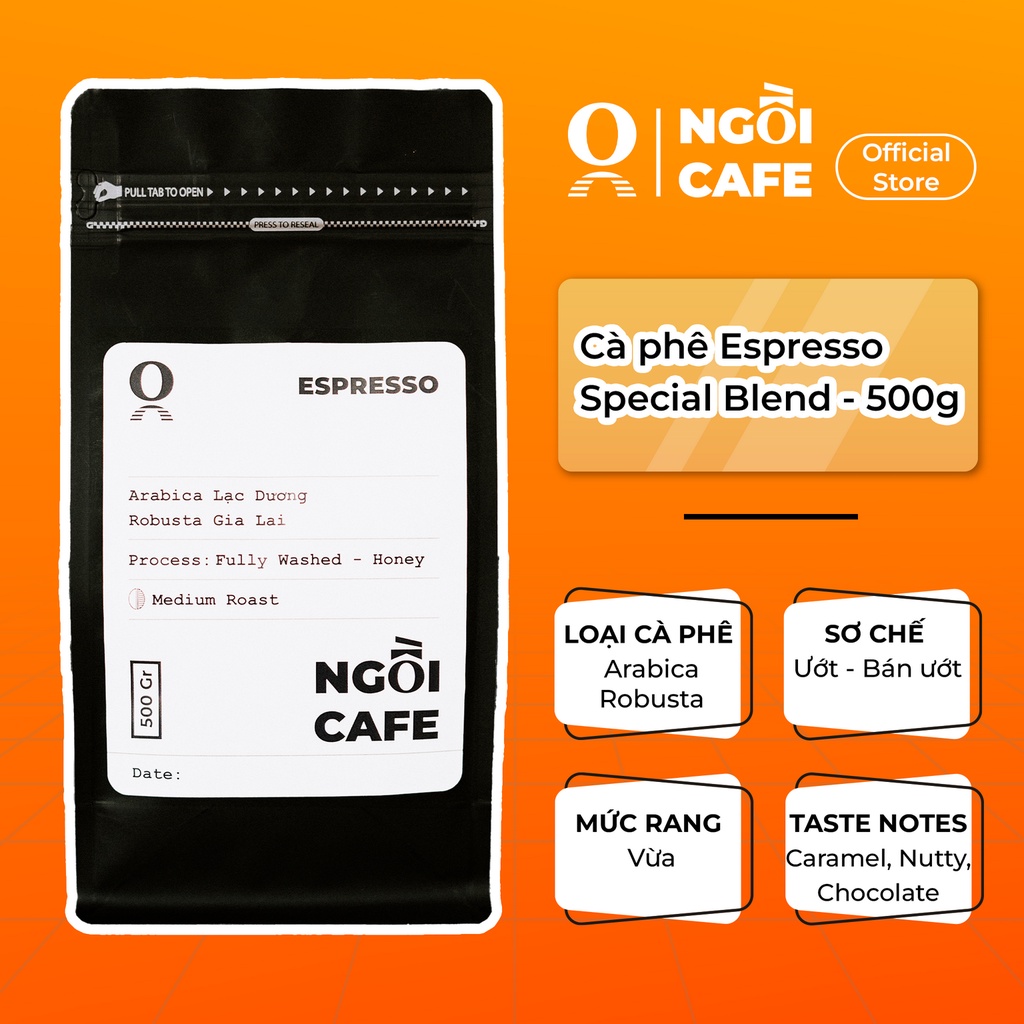 Cà phê rang mộc pha máy chất lượng cao Espresso Arabica + Robusta Ngồi Cafe