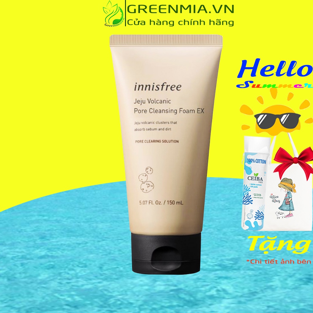 Sữa Rửa Mặt Innisfree Sạch Sâu Đá Tro Núi Lửa innisfree Volcanic Pore Cleansing Foam Ex 150ml Se Khít Lỗ Chân Lông