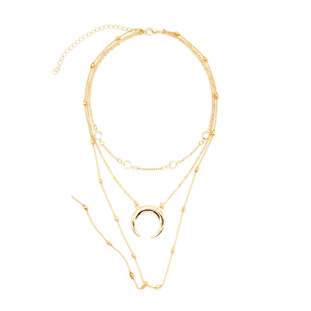 Vòng cổ Nhiều Lớp Hình Mặt Trăng Phong Cách Boho