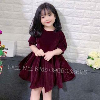 Váy nhung bé gái 10-25kg ( bao chất)