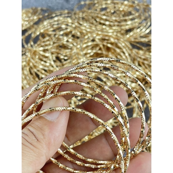 BỘ XIMEN 7 CHIẾC CÓ KHÓA KIỂU VUÔNG KHÍA XOẮN MẠ VÀNG 18K CAO CẤP