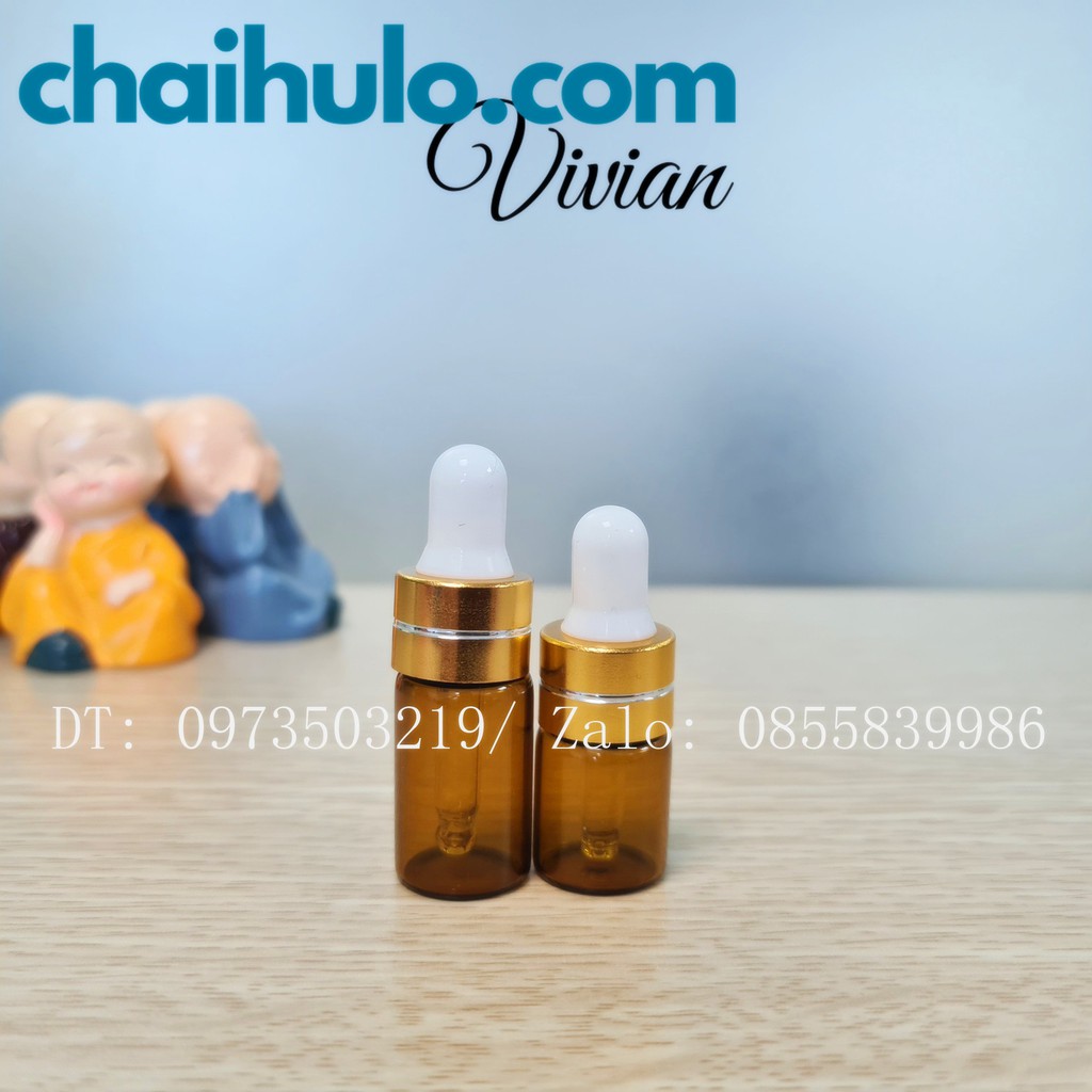 2ml, 3ml - Combo 10 Lọ đựng serum, mỹ phẩm, tinh dầu nắp bóp giọt