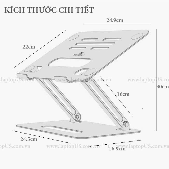 Kệ Giá Đỡ Laptop Macbook 13 14 inch Nhôm Cao Cấp Xếp Gọn