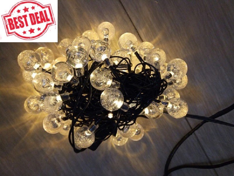 Dây đèn trang trí 5m 20 bóng tròn có phích nối, đèn LED bóng tròn trang trí trong nhà và ngoài trời