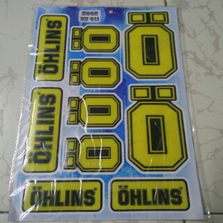 Bộ tem nổi Ohlins nền xanh