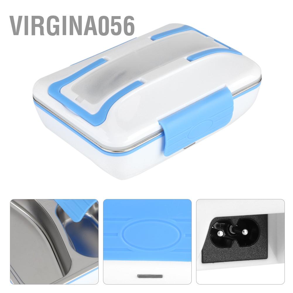 Virgina056 Virgina056 Hộp cơm hâm nóng điện đựng thức ăn bằng thép không gỉ Sử dụng văn phòng tại nhà