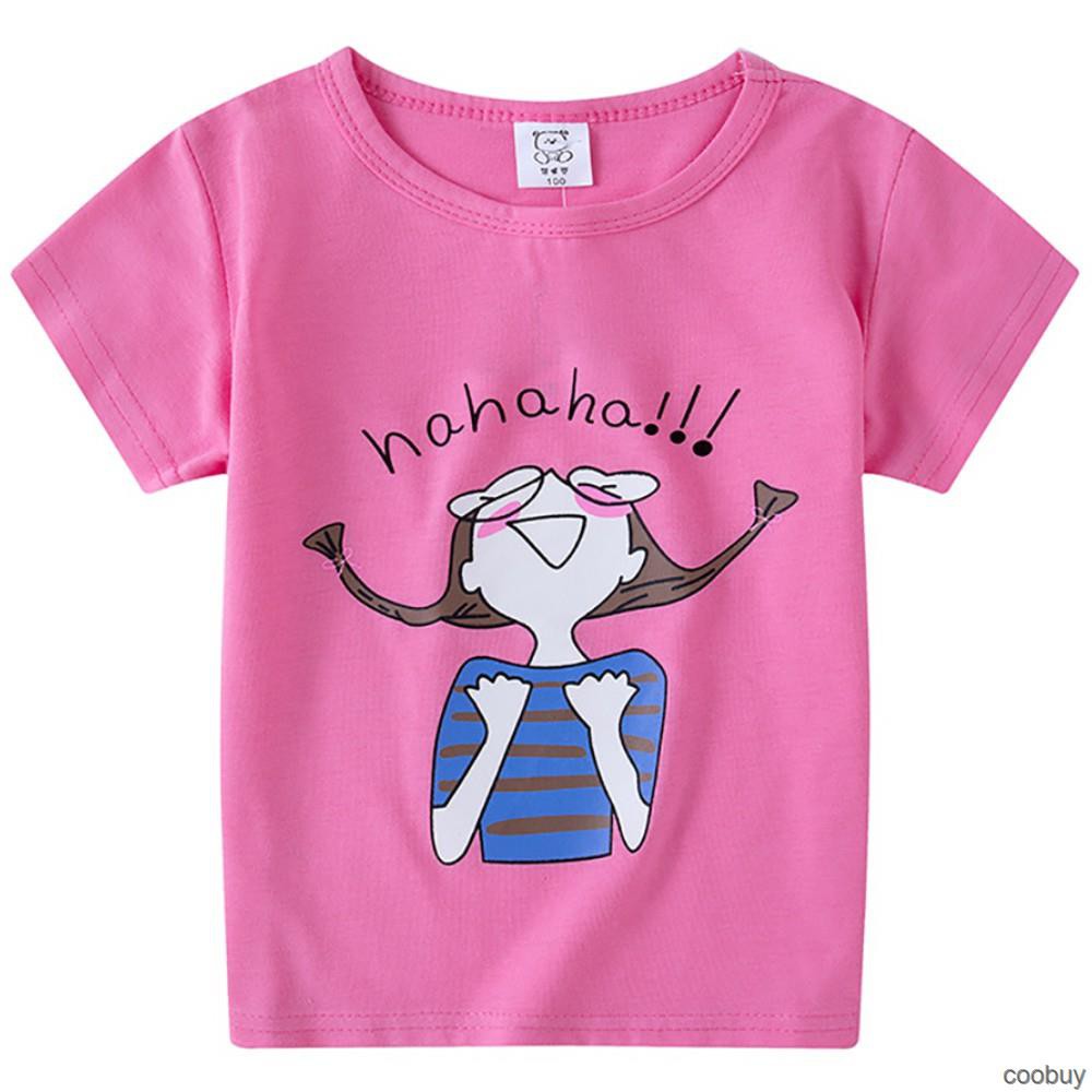 Áo thun tay ngắn in hình hoạt hình cho bé gái