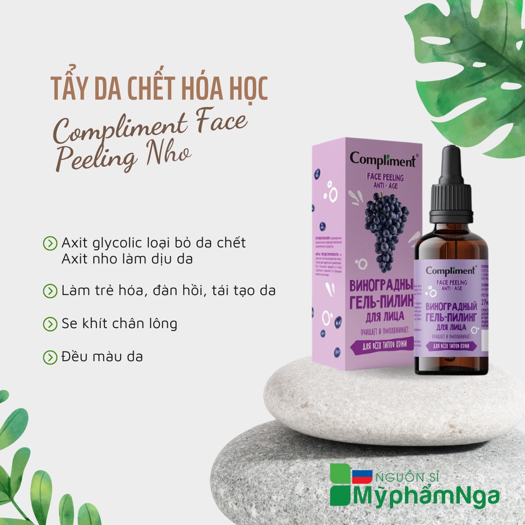 Tẩy da chết hóa học Peel da Compliment Face Peeling 27ml sáng da, se khít chân lông