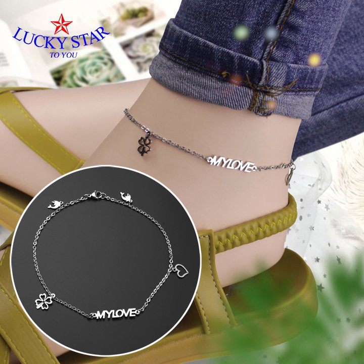 Lắc chân inox my love siêu đáng yêu